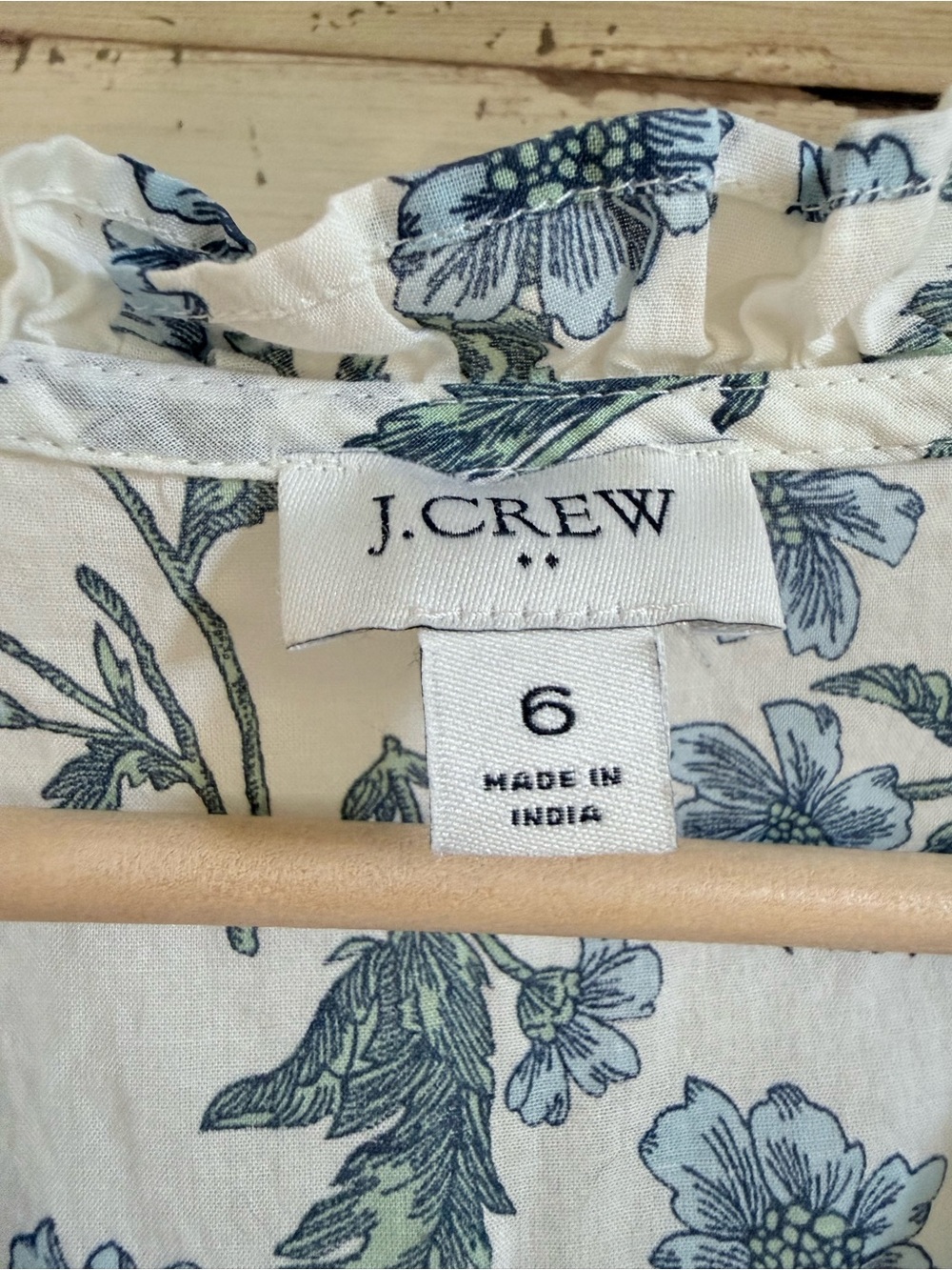 J. Crew White Midi Dress with Blue-Green Floral Print - Picture 2 of 6